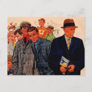 Cartão Postal Homens da década de 1950 vestindo Hickey-Freeman