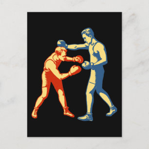 Cartão Postal Homens de Boxing Retro