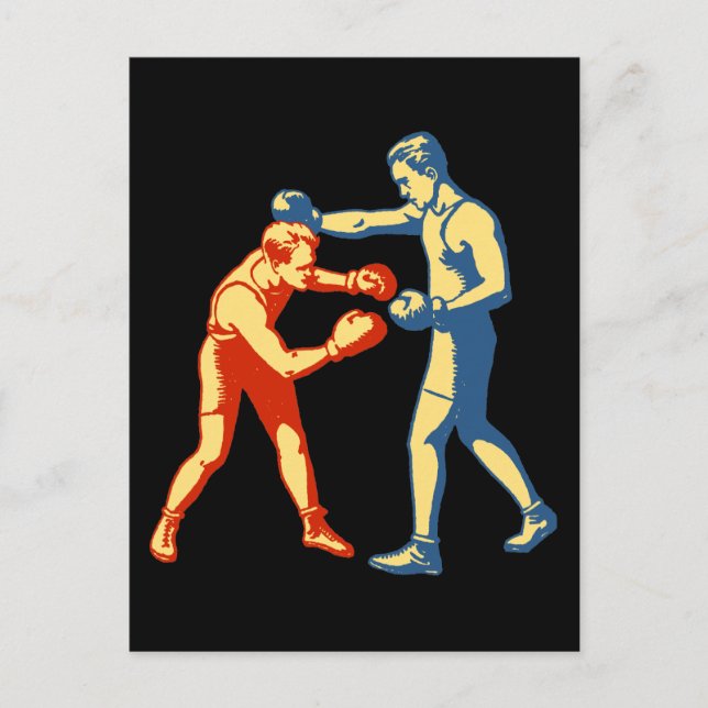 Cartão Postal Homens de Boxing Retro (Frente)