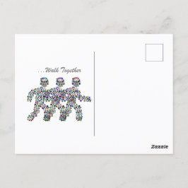 Cartão Postal Homens em Movimento - Gemstone Andando Design