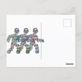 Cartão Postal Homens em Movimento - Gemstone Andando Design