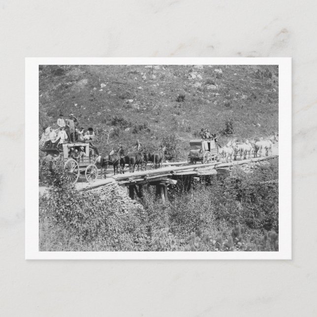 Cartão Postal Homens em Onda de Vagão e Chapéus de Ponta para Fo (Frente)