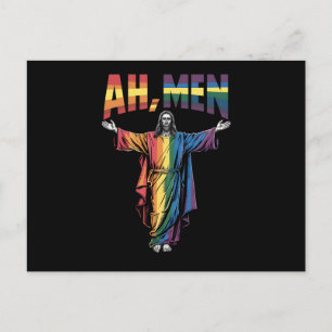 Cartão Postal Homens Engraçados LGBT Orgulho gay Jesus Cristão