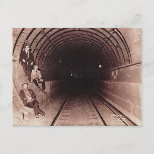 Cartão Postal Homens na Vintage do Sistema de Metrô de Nova Iorq