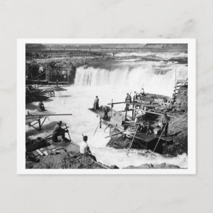 Cartão Postal Homens pescando no Celilo Falls Photoshop