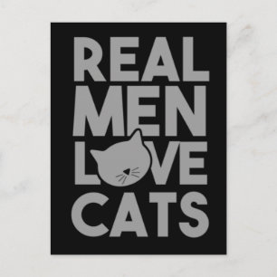 Cartão Postal Homens Reais Adoram Gatos