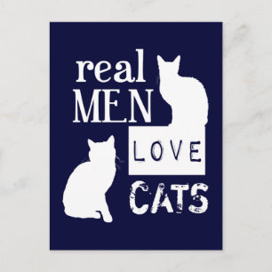 Cartão Postal Homens Reais Adoram Gatos