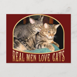 Cartão Postal Homens Reais Adoram Gatos