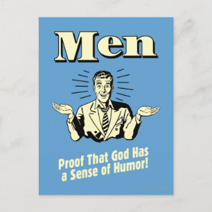 Cartão Postal Homens: Senso de Humor