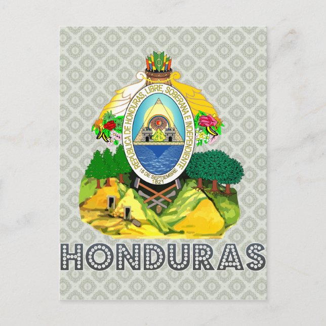 Cartão Postal Honduras Casaco de Armas (Frente)