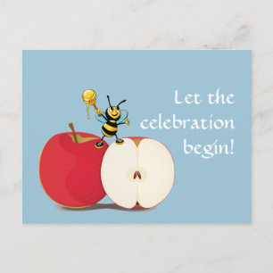 Cartão Postal Honeybee Apple Rosh HaShana