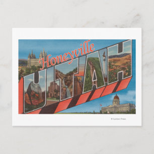 Cartão Postal Honeyville, Utah - Cenas com Letras Grandes