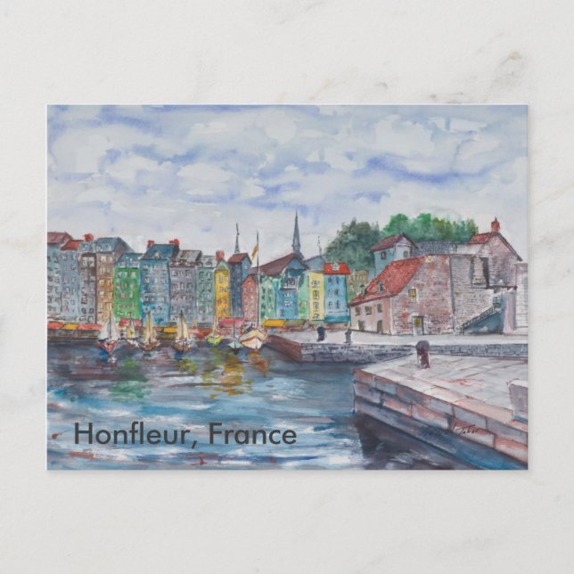 Cartão Postal Honfleur, França (Frente)