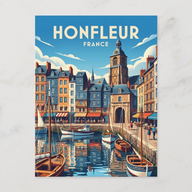 Cartão Postal Honfleur França (Frente)