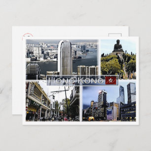 Cartão Postal Hong Kong - Mosaico -