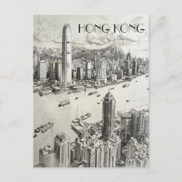 Cartão Postal Hong Kong Skyline