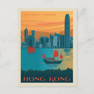 Cartão Postal Hong Kong Victoria Harbour