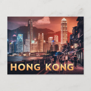 Cartão Postal Hongkong China Night