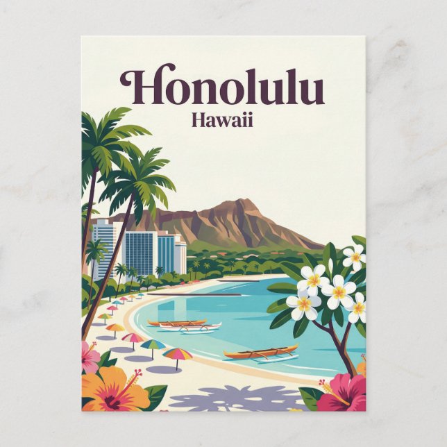 Cartão Postal Honolulu EUA (Frente)