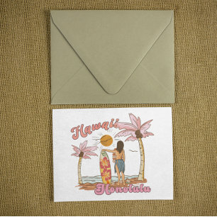 Cartão Postal Honolulu Havaí Surf Retrô Praia Tropical