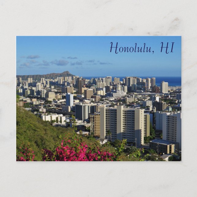 Cartão Postal Honolulu Hawaii Diamond Head View Punchbowl (Frente)