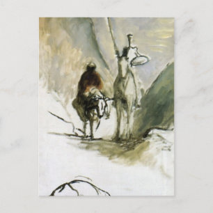 Cartão Postal Honore Daumier- Don Quixote, Sancho Pansa