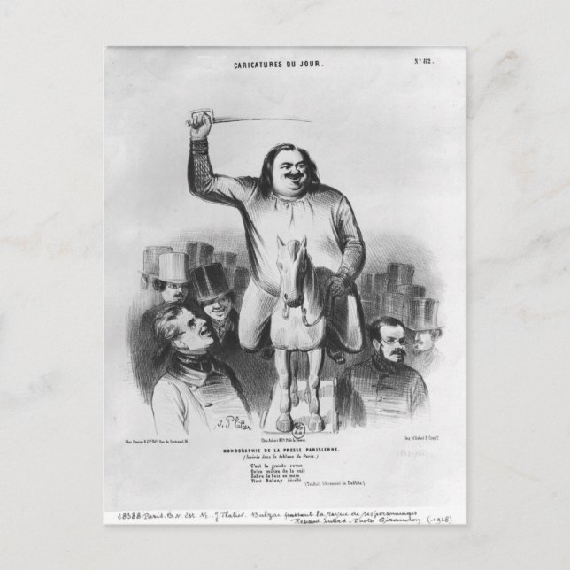 Cartão Postal Honore de Balzac (Frente)
