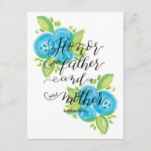 Cartão Postal Honre Seu Pai e Sua Mãe