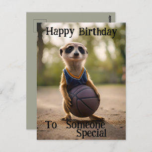 Cartão Postal "Hoop Star Baby Meerkat" Aniversário