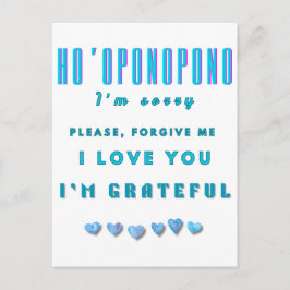 Cartão Postal Ho'oponopono Healing Mantra - Azul Claro Espiritua