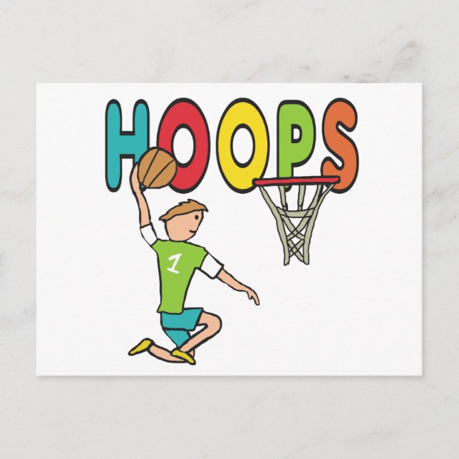 Cartão Postal Hoops de basquetebol (Frente)
