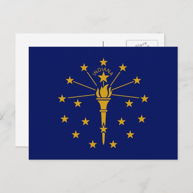 Cartão Postal Hoosier Flag, Flag de Indiana (Frente/Verso)