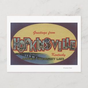 Cartão Postal Hopkinsville, Kentucky - Cenas com Letras Grandes