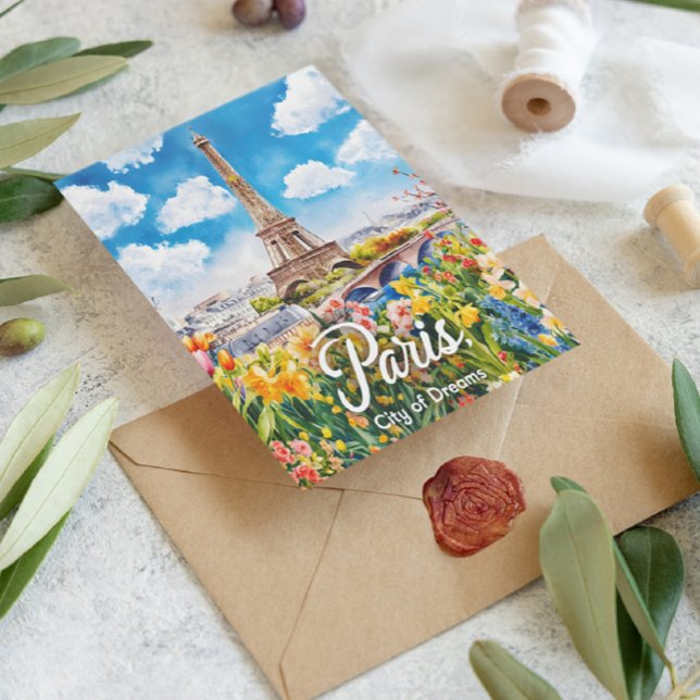 Cartão Postal Hora da primavera Parisiense: Blooms da Torre Eiff (Criador carregado)