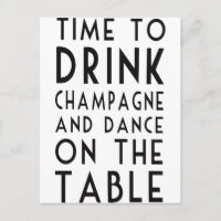 Hora de beber Champagne e dançar na mesa