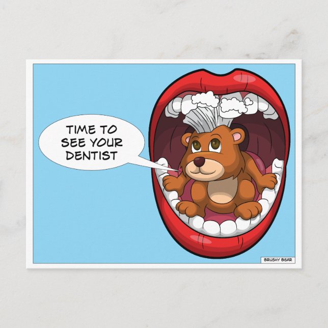 Cartão Postal Hora De Ver Seu Dentista (Frente)