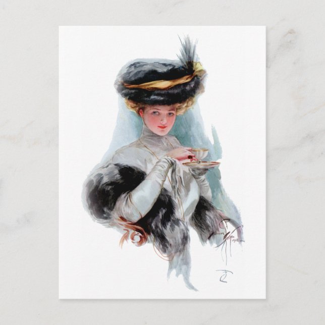 Cartão Postal Hora do chá (Frente)