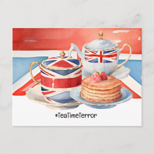 Cartão Postal Hora do chá de Londres (Frente)