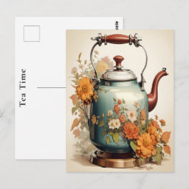 Cartão Postal Hora do Chá Pausa para Café Encontro Férias