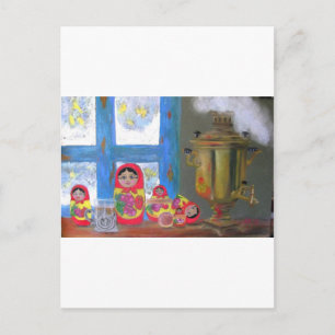 Cartão Postal hora do chá russo