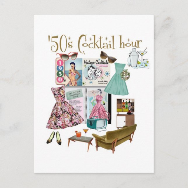 Cartão Postal "Hora do coquetel 50 (Frente)