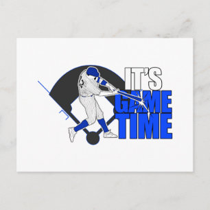 Cartão Postal Hora do Jogo - Baseball (Azul)