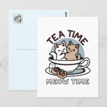 Hora do Tea Meow - Design de Gato e Chá