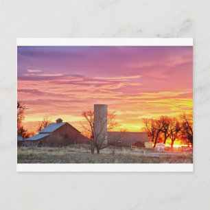 Cartão Postal Horário da Manhã do País, nascer do Sol