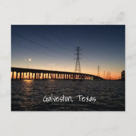 Cartão Postal Horário da Noite de Galveston Skyline