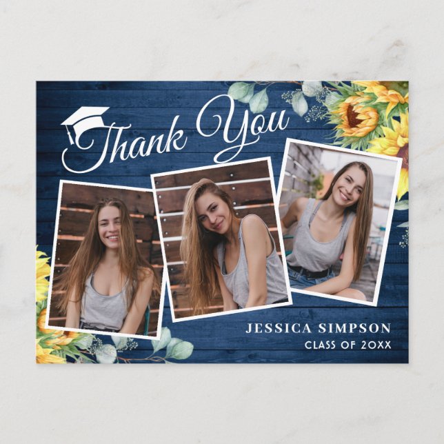 Cartão Postal Horário de Graduação Eucalyptus 3 PHOTO Sunflower  (Frente)