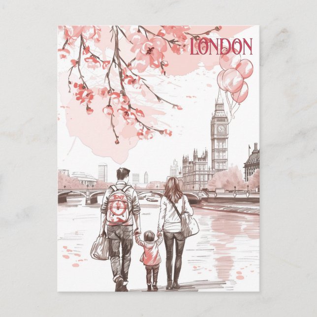 Cartão Postal Horário Familiar em Londres (Frente)