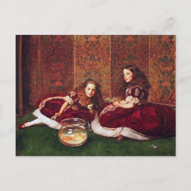 Cartão Postal Horas de Leisure - John Everett Millais (Frente)