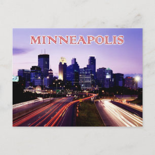 Cartão Postal Horizonte ao anoitecer, Minneapolis, Minnesota