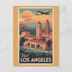 Cartão Postal Horizonte da Cidade Antiga de Los Angeles Califórn
